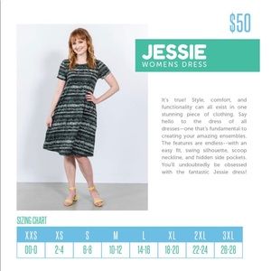 Lularoe Jessie Size Chart